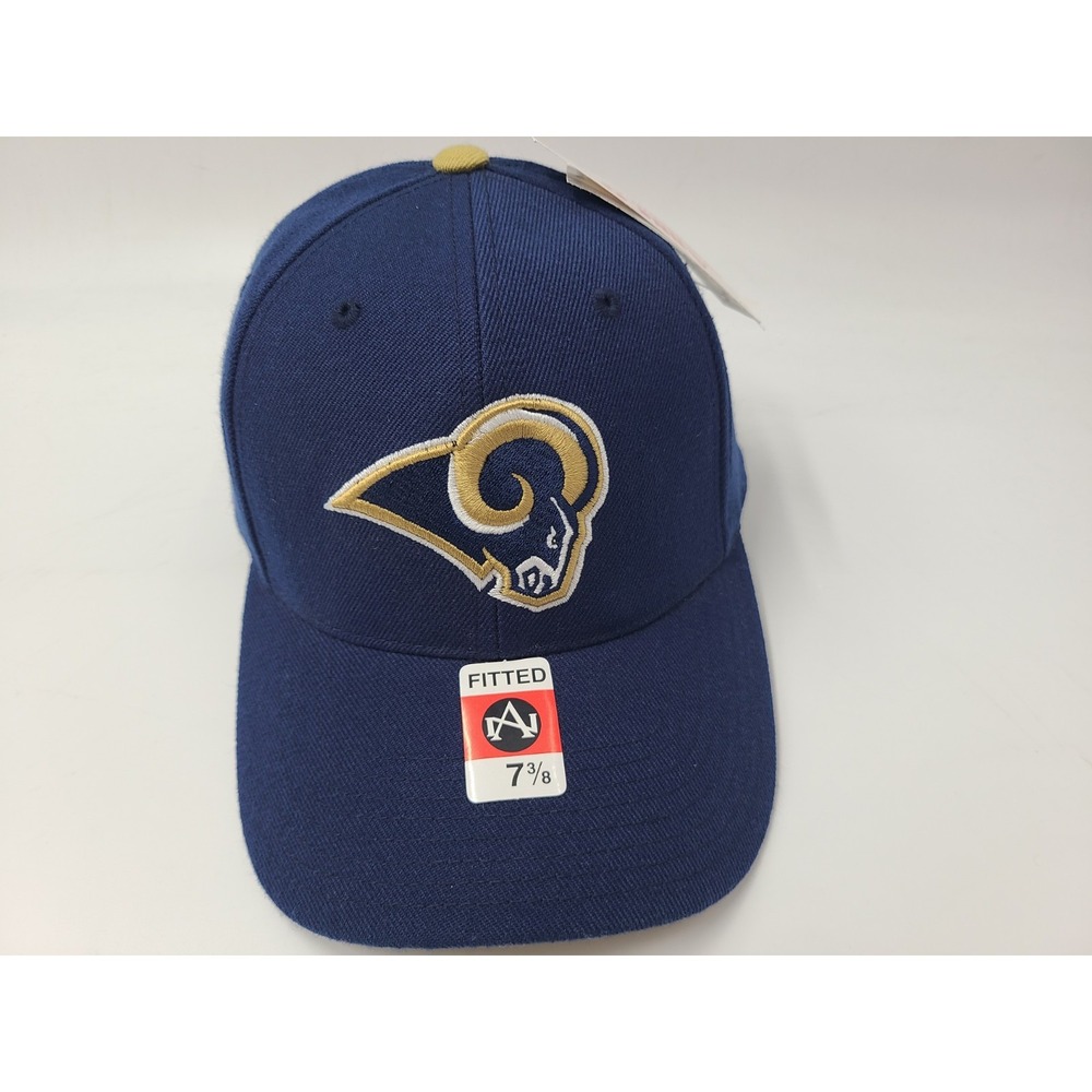 Vintage St Louis Rams Annco Fitted 7 3/8 Hat Cap Wool Blend NFL Football Blue